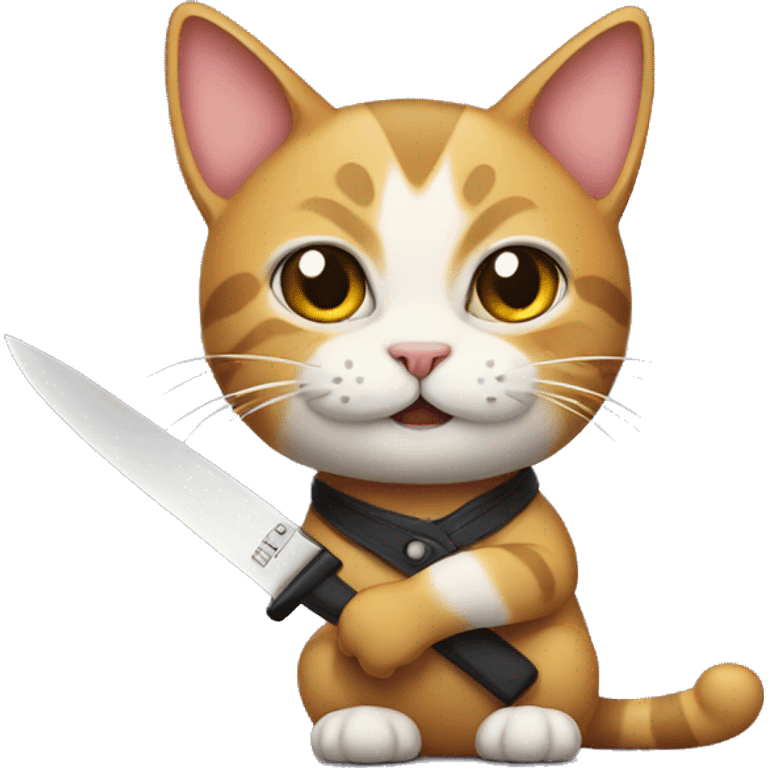 Cat holding a knife emoji