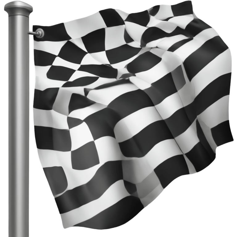 Checkered flag on a pole. Extend flag so it's longer, shorten and the flag height takes more of the pole. emoji