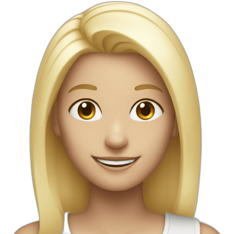 smiling white blonde emoji