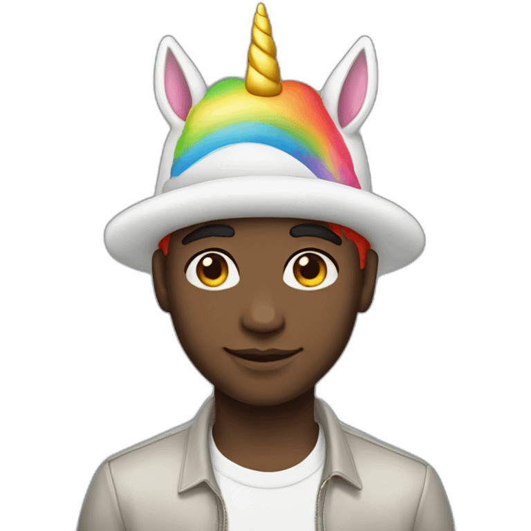 Posh-boy-with-rainbow-unicorn-hat emoji