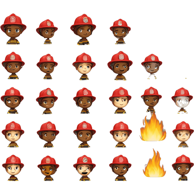 Firefighter’s with fire trucks  emoji