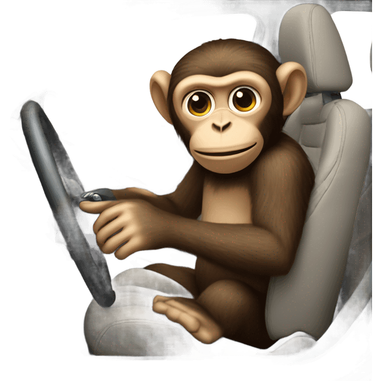 Bmw with a monkey driving it emoji