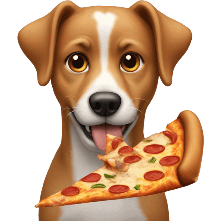 dog eating pizza emoji