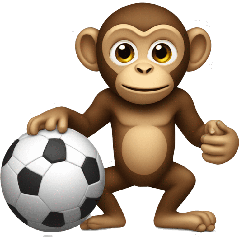 monkey with a football emoji