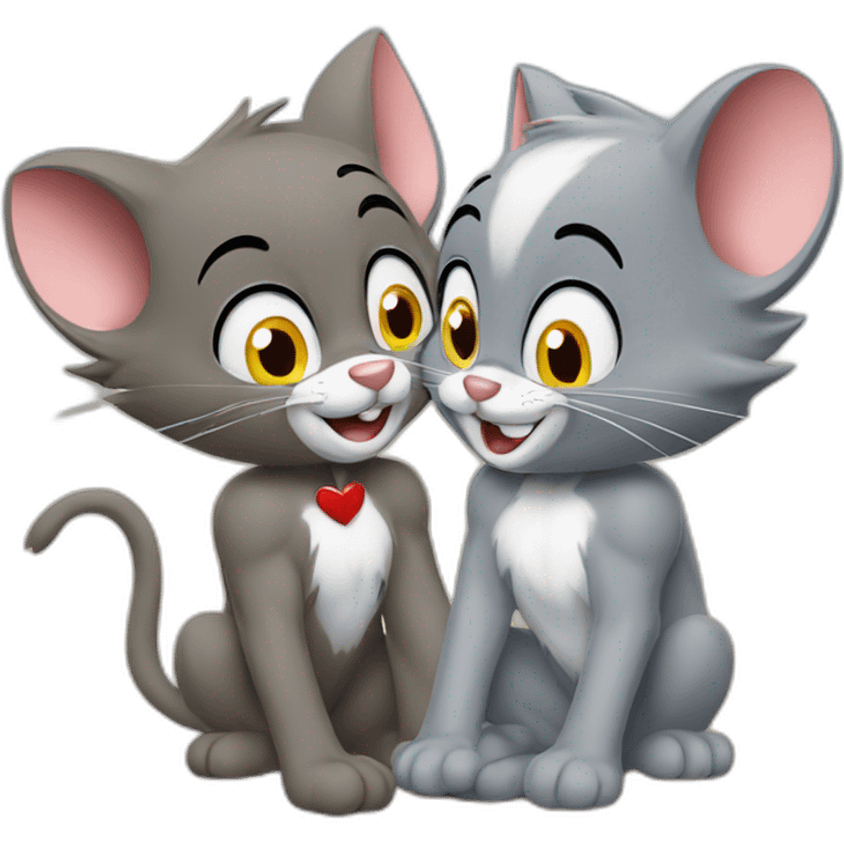 Tom and jerry love emoji