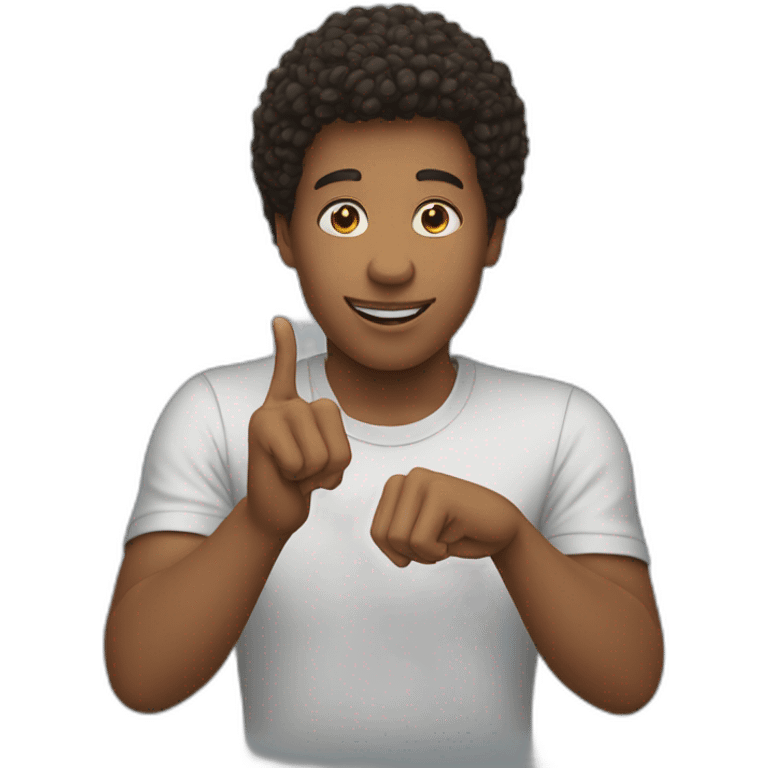 Two young men connect fingers emoji