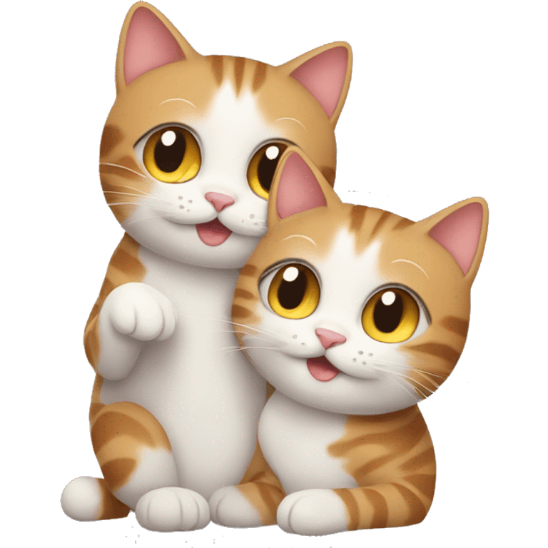 Two cats giving love  emoji