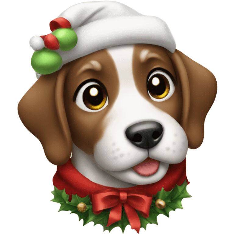 Christmas puppy emoji