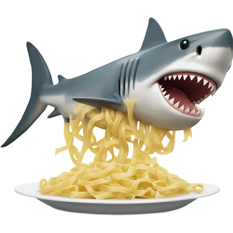 shark eating pasta emoji