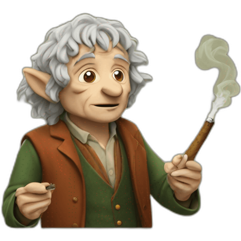 Bilbo the hobbit smoking cannabis emoji