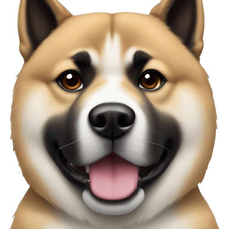 Black American Akita emoji