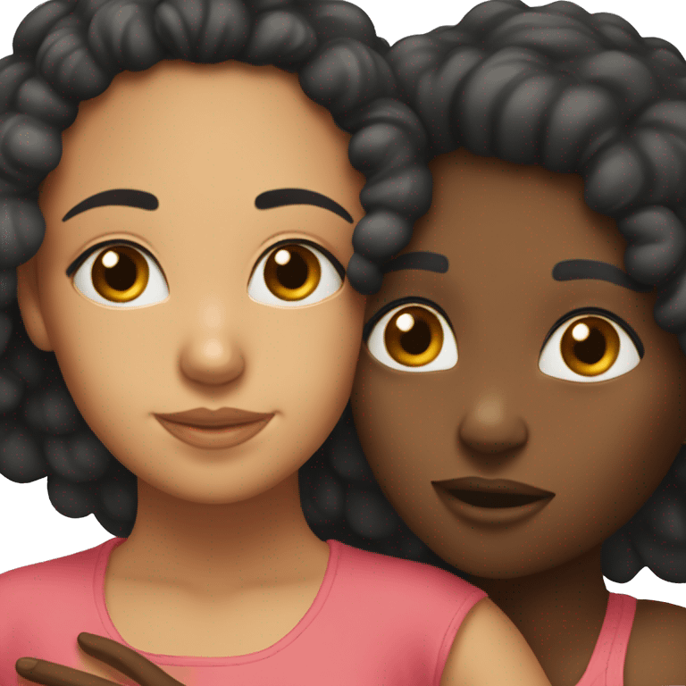 I want a Latina girl and a black girl hugging  emoji