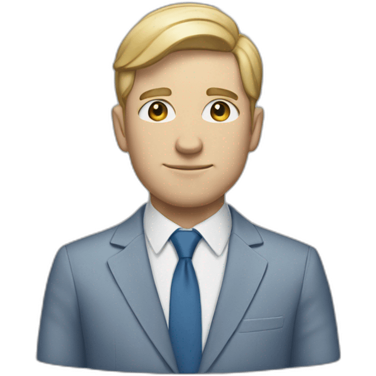 White man with short hair faded on the side in a blue suit emoji