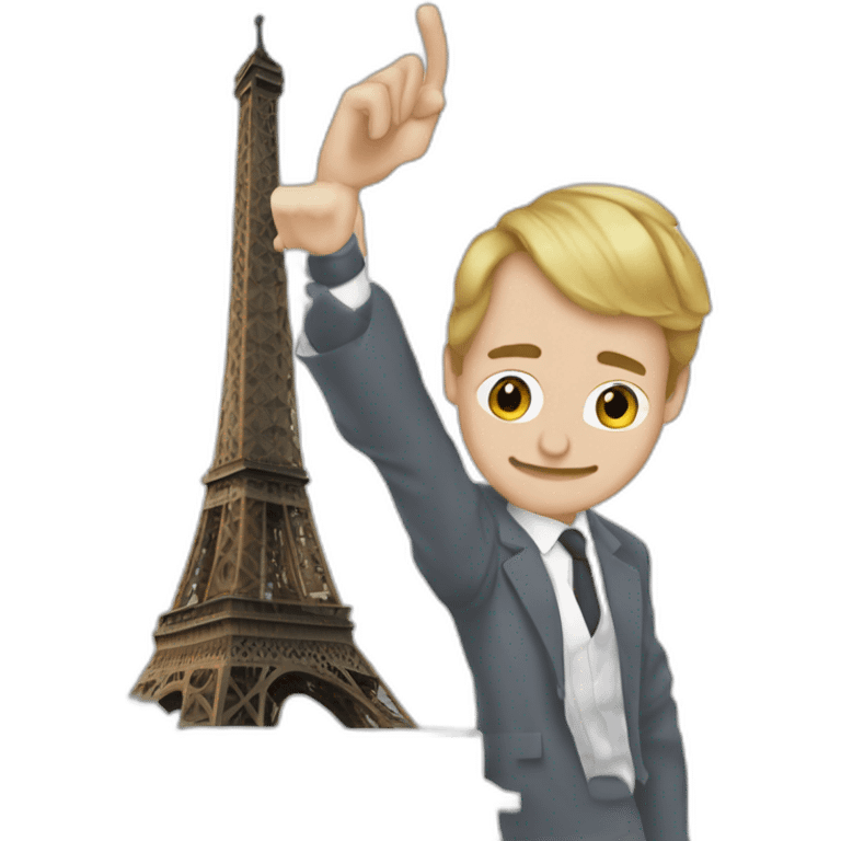 Macron making dab on Arc of Triomphe   emoji