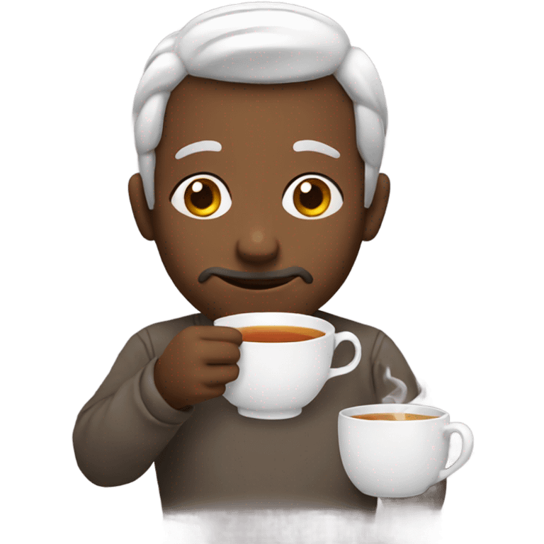 Regular emoji sipping tea emoji