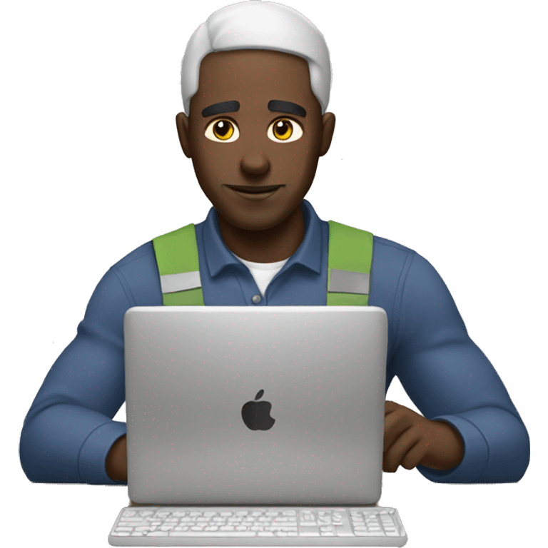 black man working hard emoji