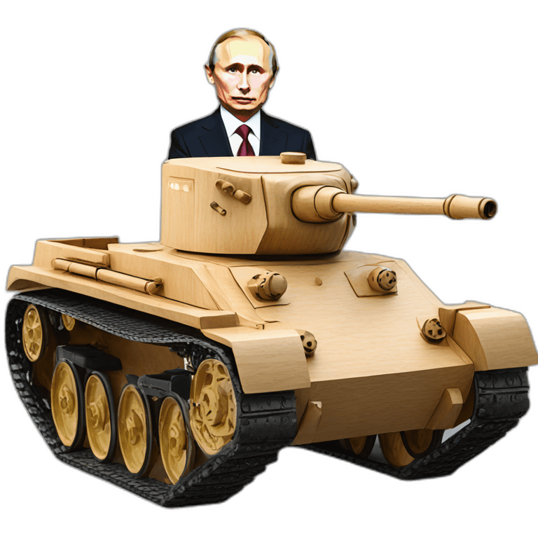 vladimir putin wooden t34 tank big wheelchair emoji