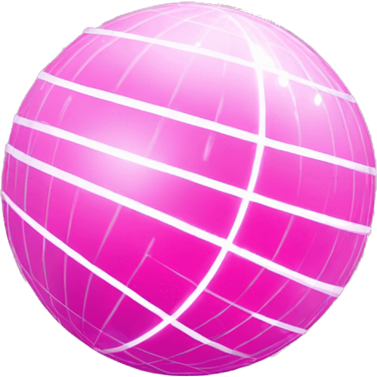 It's a pink-colored mirror ball illustration with white lines between the mirrors. emoji