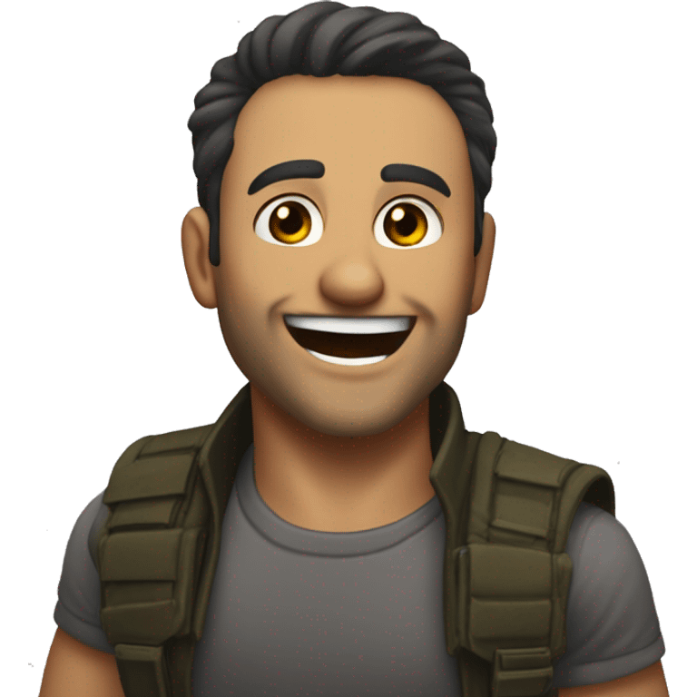 "I want a sticker of a character from the game CS2 laughing. There is a character skin in the game, and I need it to be specifically him: Rezan The Ready | Sabre. emoji