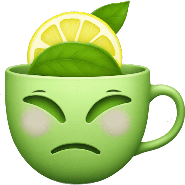 Green tea with lemon  emoji