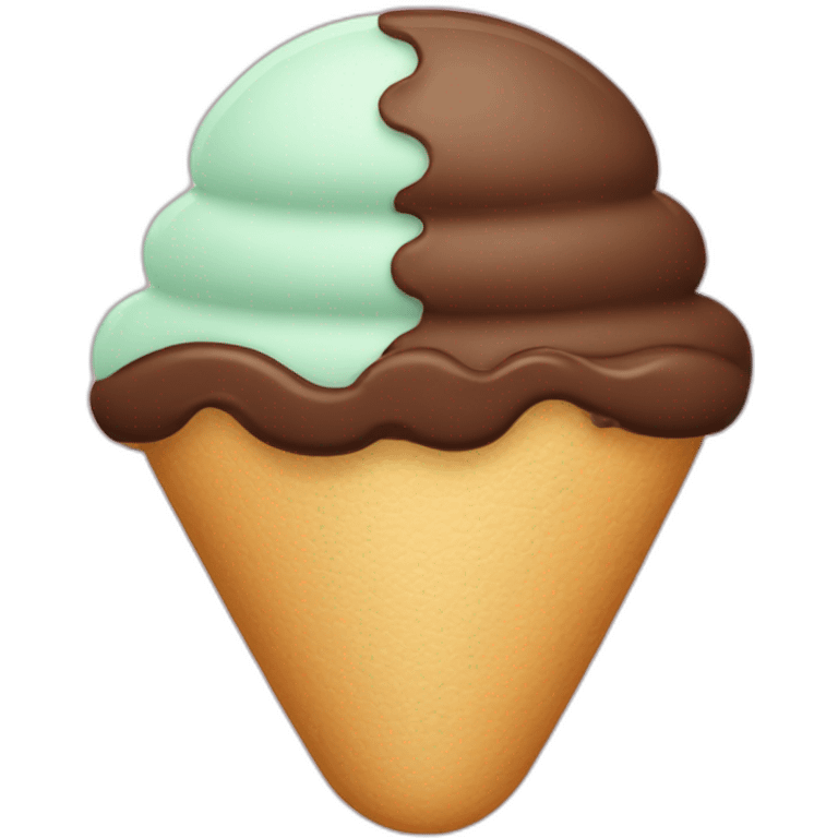 Icecream with a slit in the middle emoji