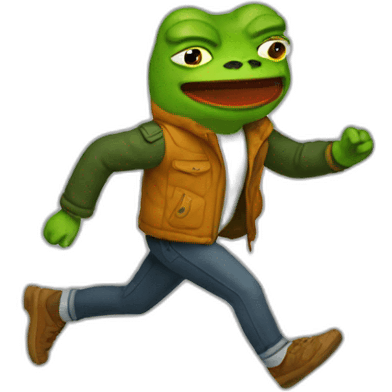 Pepe running new jacket emoji