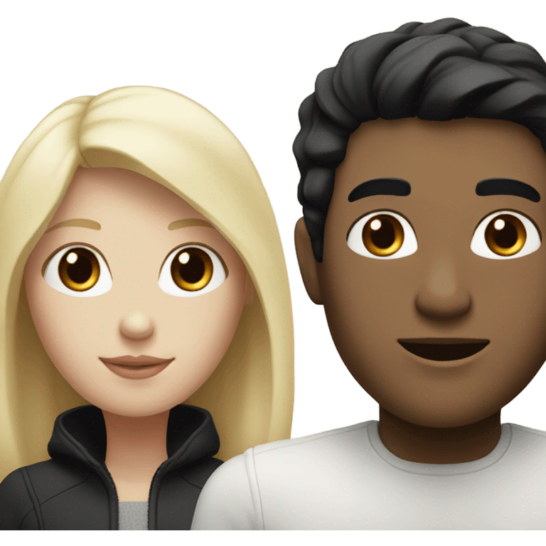 Couple man with black hair white skin girl with blonde hair white skin  emoji