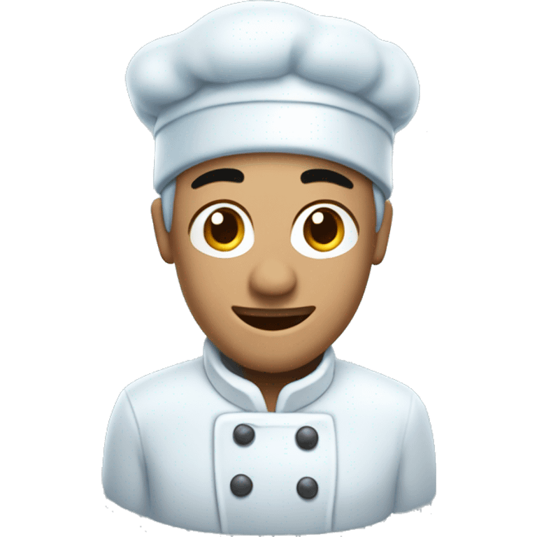 a baker is frozen in ice environnment emoji