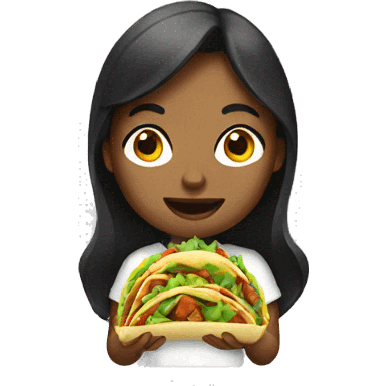 Girl eating tacos emoji