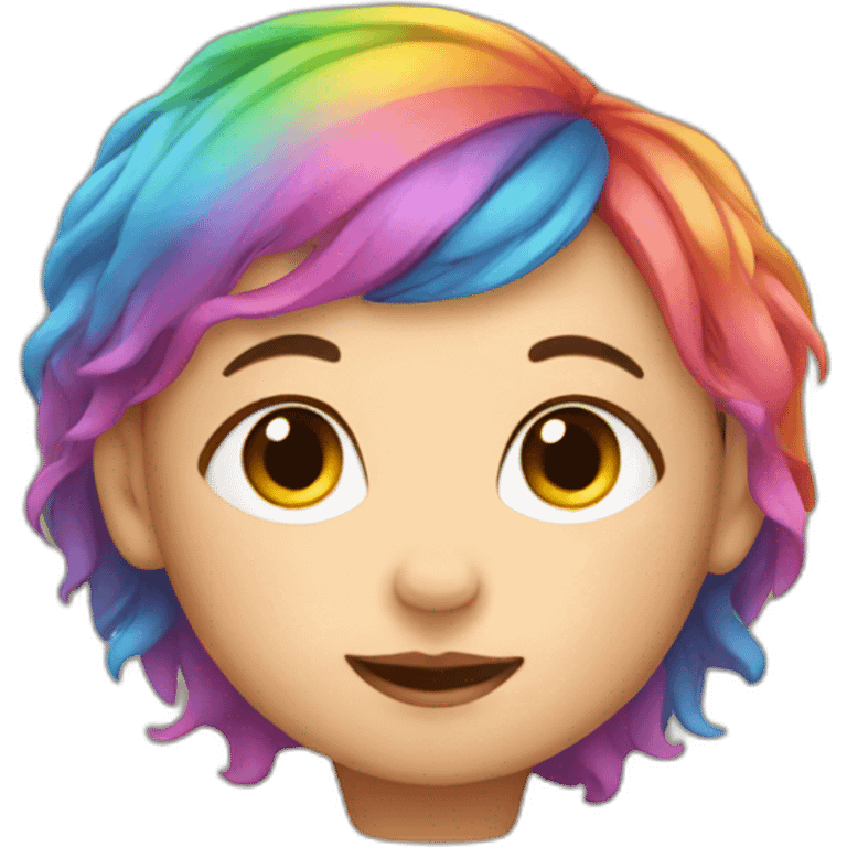 Newborn with rainbow hair emoji