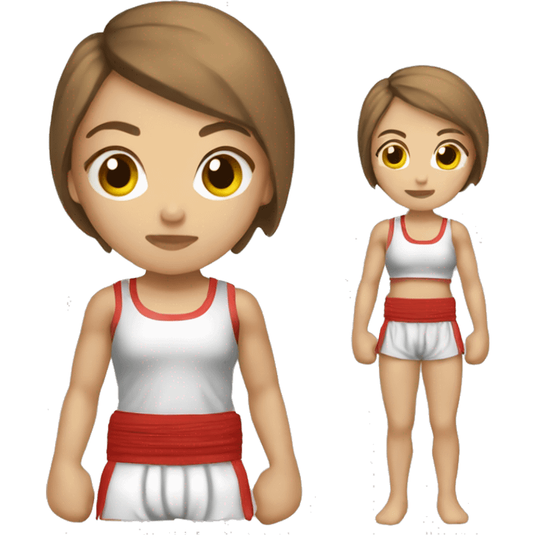 muay thai female white brown hair  emoji