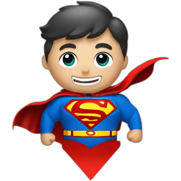 superman with a carbon emission reduction logo emoji