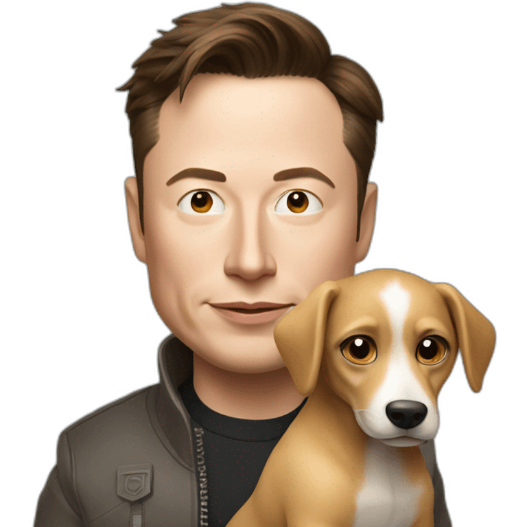 Elon musk with a dog emoji