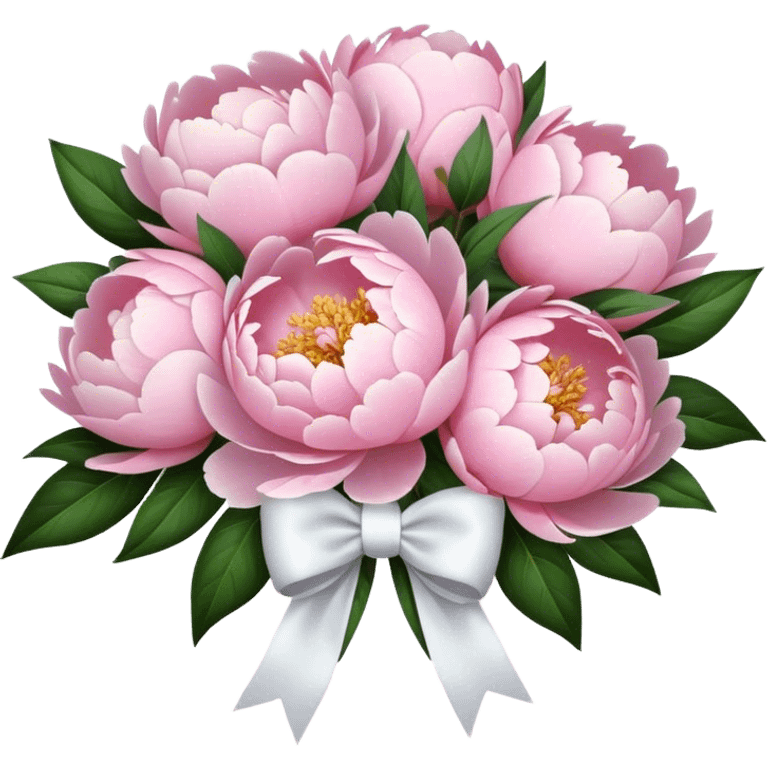 Light Pink peonies bouquet with bow emoji