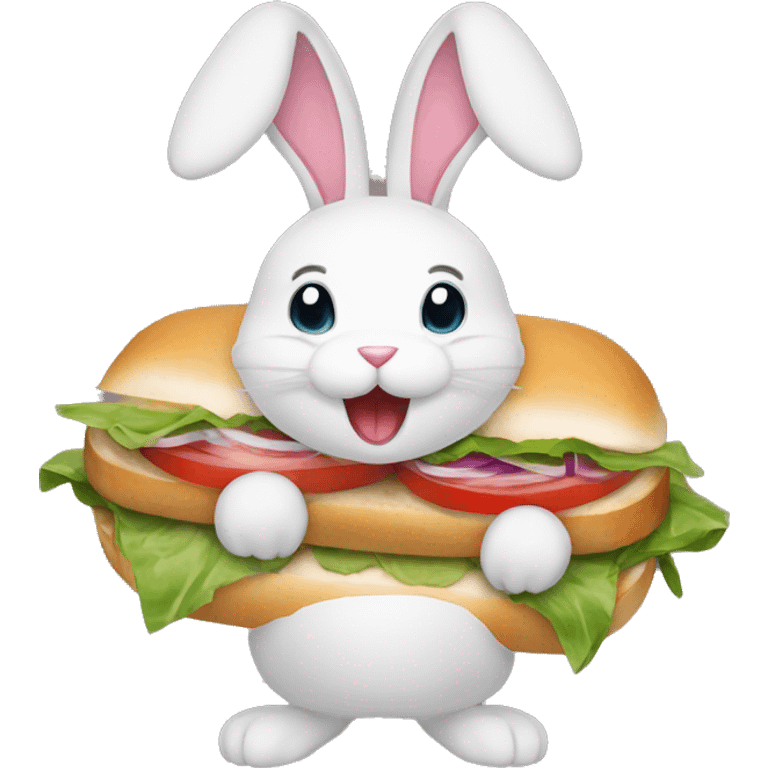 Gyros sandwich held by bunny rabbit emoji