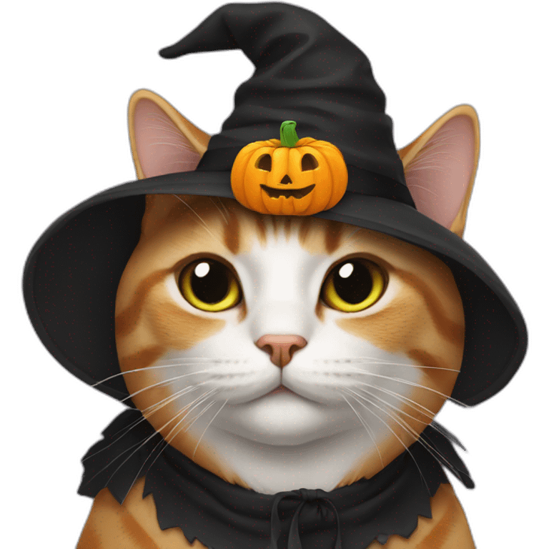 cat with halloween cap emoji