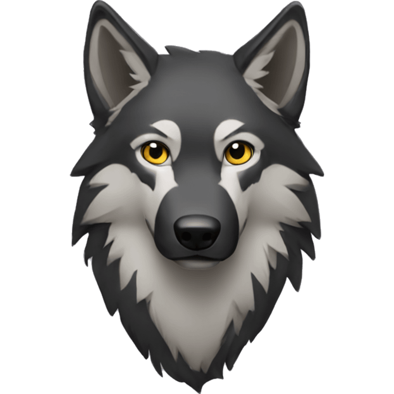 Loup noir emoji