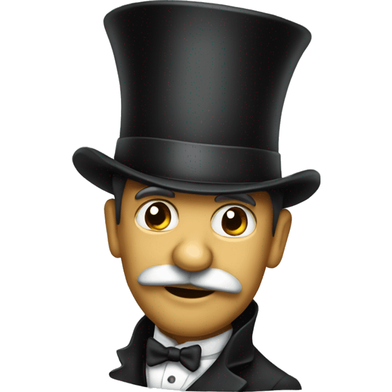 Rich man with a tophat wth a crooked nose emoji