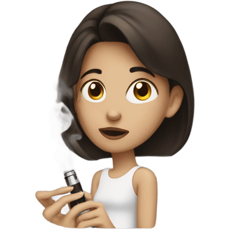 Brunette Girl smoke Vape emoji