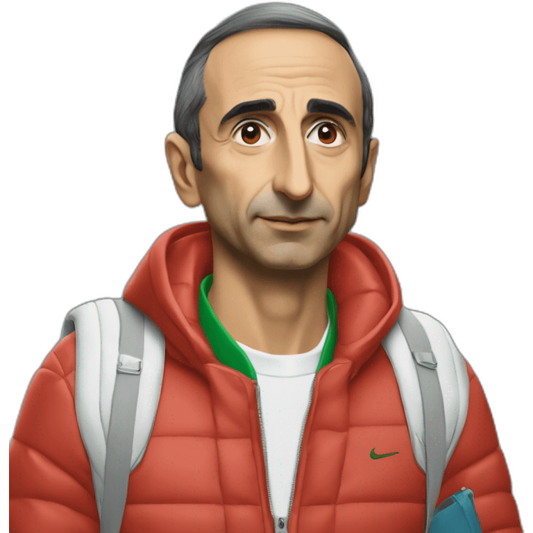 Eric Zemmour avec une sacoche et un survêtement lacoste emoji