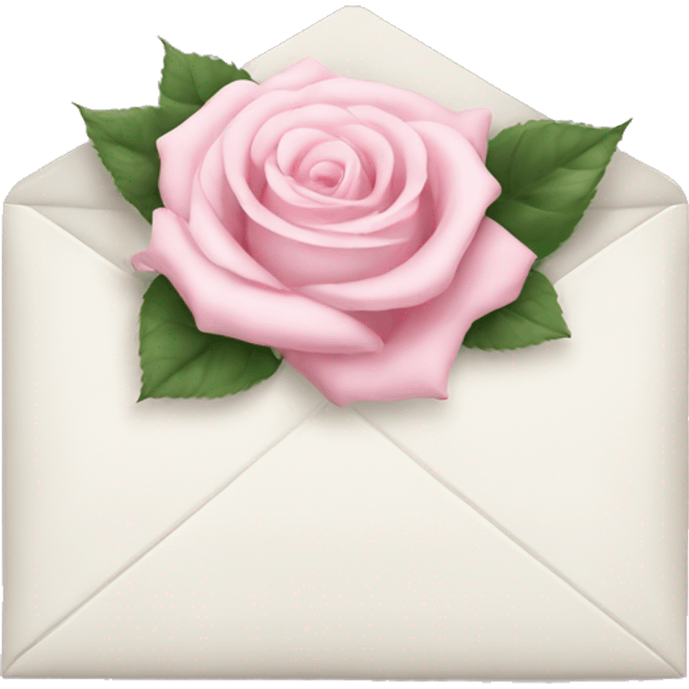 White envelope with light pink roses emoji