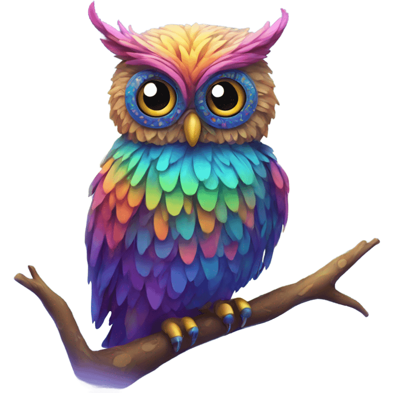 Psychedelic owl emoji