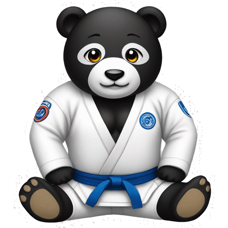 Panda wearing jiujitsu uniform emoji