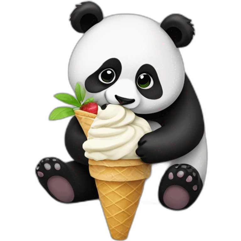 Panda eating ice cream emoji