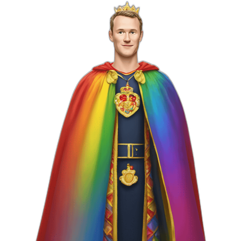 Jonathan Toews as a rainbow king with a royal robe on emoji