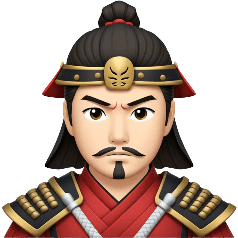 Cinematic Realistic Samurai Pop Culture Emoji, depicted with a noble, stoic portrayal of a samurai warrior rendered with crisp detail and dramatic, traditional lighting. emoji