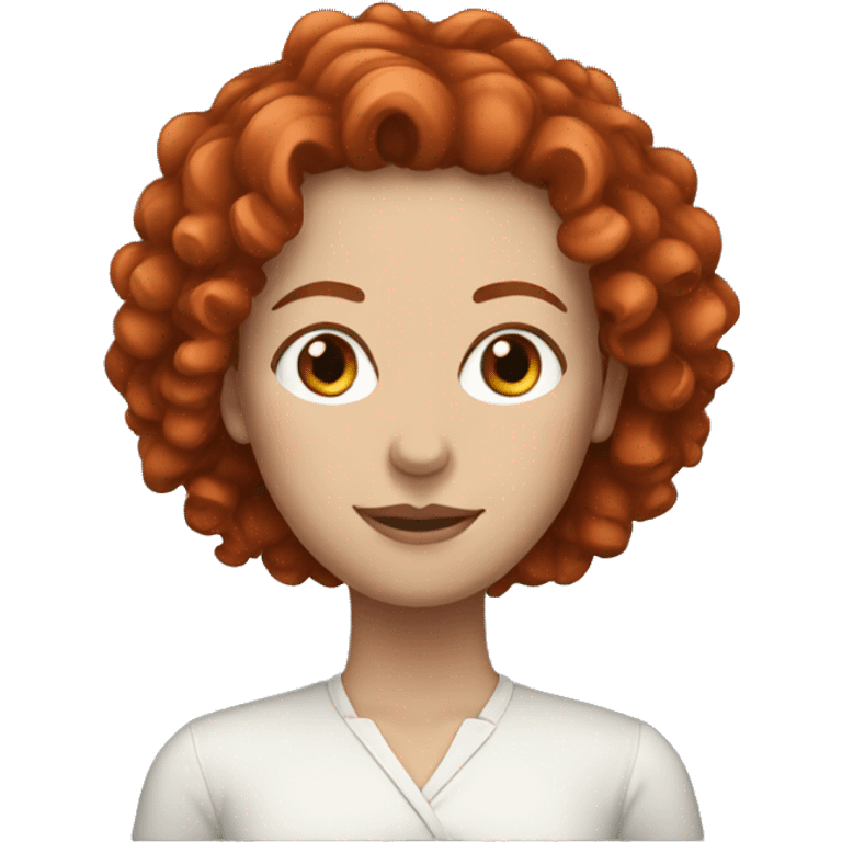 White Woman with red curly hair emoji