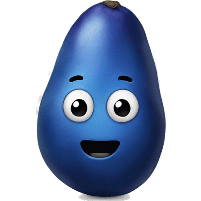 blue potatoe with a face emoji