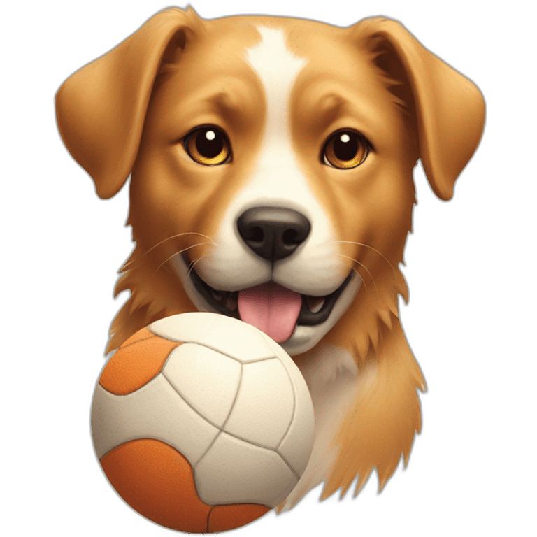 Cat and dog playing with ball emoji