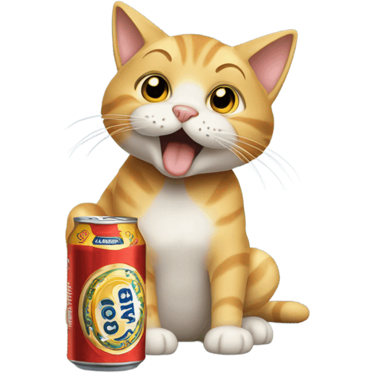 cat drinking a beer emoji